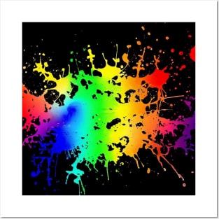 Colorful paint splatter design Posters and Art